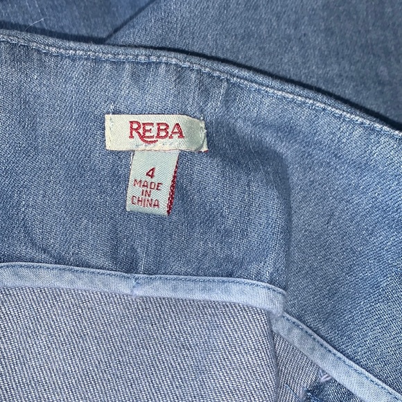 NWT Reba southwestern chambray denim shirt skirt sz 4 - Picture 3 of 11